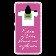 Coque Personnalisée Nokia Lumia 640XL LTE Femme de rugbyman Bonus offensif-défensif Rose