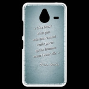 Coque Personnalisée Nokia Lumia 640XL LTE Chose vraie Turquoise Citation Oscar Wilde