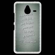 Coque Personnalisée Nokia Lumia 640XL LTE Fous sages Vert Citation Oscar Wilde