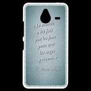 Coque Personnalisée Nokia Lumia 640XL LTE Fous sages Turquoise Citation Oscar Wilde