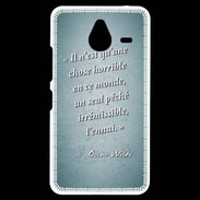 Coque Personnalisée Nokia Lumia 640XL LTE Horrible ennui Turquoise Citation Oscar Wilde