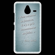Coque Personnalisée Nokia Lumia 640XL LTE Jeuness folie Turquoise Citation Oscar Wilde