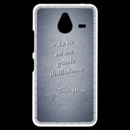 Coque Personnalisée Nokia Lumia 640XL LTE Désillusion vie Bleu Citation Oscar Wilde