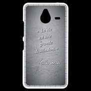 Coque Personnalisée Nokia Lumia 640XL LTE Désillusion vie Noir Citation Oscar Wilde