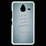 Coque Personnalisée Nokia Lumia 640XL LTE Désillusion vie Turquoise Citation Oscar Wilde