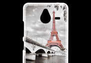 Coque Personnalisée Nokia Lumia 640XL LTE Tour Eiffel rouge sur fond en noir et blanc