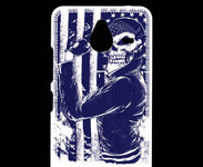 Coque Personnalisée Nokia Lumia 640XL LTE Tête de mort Biker USA