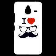 Coque Personnalisée Nokia Lumia 640XL LTE I love Lunette Moustache