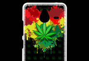 Coque Personnalisée Nokia Lumia 640XL LTE Feuille de cannabis et cœur Rasta