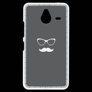 Coque Personnalisée Nokia Lumia 640XL LTE moustache gris & blanc