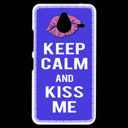 Coque Personnalisée Nokia Lumia 640XL LTE Keep Calm Kiss me Bleu