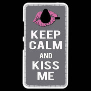 Coque Personnalisée Nokia Lumia 640XL LTE Keep Calm Kiss me Gris