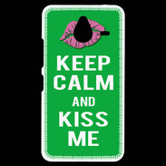 Coque Personnalisée Nokia Lumia 640XL LTE Keep Calm Kiss me Vert
