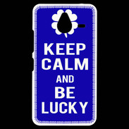 Coque Personnalisée Nokia Lumia 640XL LTE Keep Calm Be lucky Bleu