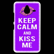 Coque Personnalisée Nokia Lumia 640XL LTE Keep Calm Kiss me Violet