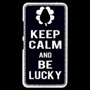 Coque Personnalisée Nokia Lumia 640XL LTE Keep Calm Be lucky Noir