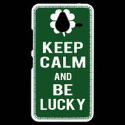 Coque Personnalisée Nokia Lumia 640XL LTE Keep Calm Be lucky Vert