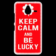Coque Personnalisée Nokia Lumia 640XL LTE Keep Calm Be Lucky Rouge