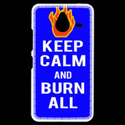 Coque Personnalisée Nokia Lumia 640XL LTE Keep Calm Burn Bleu