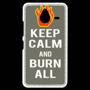 Coque Personnalisée Nokia Lumia 640XL LTE Keep Calm Burn Gris