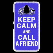 Coque Personnalisée Nokia Lumia 640XL LTE Keep Calm Call friend Bleu