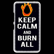 Coque Personnalisée Nokia Lumia 640XL LTE Keep Calm Burn Noir