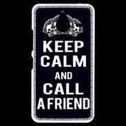 Coque Personnalisée Nokia Lumia 640XL LTE Keep Calm Call friend Noir