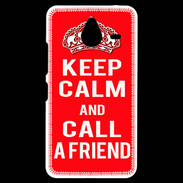 Coque Personnalisée Nokia Lumia 640XL LTE Keep Calm Call friend Rouge