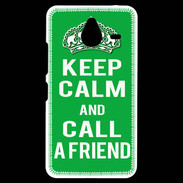 Coque Personnalisée Nokia Lumia 640XL LTE Keep Calm Call friend Vert