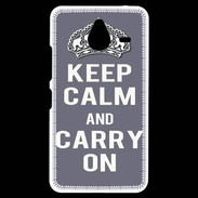 Coque Personnalisée Nokia Lumia 640XL LTE Keep Calm Carry on Gris