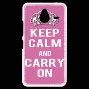 Coque Personnalisée Nokia Lumia 640XL LTE Keep Calm Carry on Rose