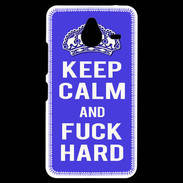 Coque Personnalisée Nokia Lumia 640XL LTE Keep Calm Fuck hard bleu