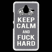 Coque Personnalisée Nokia Lumia 640XL LTE Keep calm Fuck hard Gris