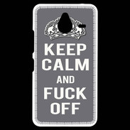 Coque Personnalisée Nokia Lumia 640XL LTE Keep Calm Fuck Off Gris