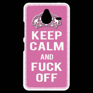 Coque Personnalisée Nokia Lumia 640XL LTE Keep Calm Fuck Off Rose