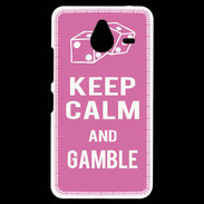 Coque Personnalisée Nokia Lumia 640XL LTE Keep Calm Gamble Rose