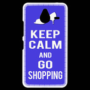 Coque Personnalisée Nokia Lumia 640XL LTE Keep Calm Go Shopping Bleu