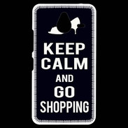 Coque Personnalisée Nokia Lumia 640XL LTE Keep Calm Go Shopping Noir