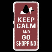 Coque Personnalisée Nokia Lumia 640XL LTE Keep Calm Go Shopping Brique