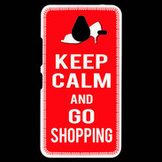 Coque Personnalisée Nokia Lumia 640XL LTE Keep Calm Go Shopping Rouge