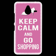 Coque Personnalisée Nokia Lumia 640XL LTE Keep Calm Go Shopping Rose
