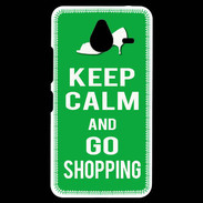 Coque Personnalisée Nokia Lumia 640XL LTE Keep Calm Go Shopping Vert
