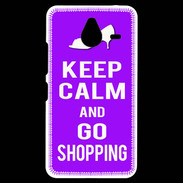 Coque Personnalisée Nokia Lumia 640XL LTE Keep Calm Go Shopping Violet