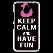 Coque Personnalisée Nokia Lumia 640XL LTE Keep Calm Have fun Noir