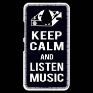 Coque Personnalisée Nokia Lumia 640XL LTE Keep Calm Listen music Noir