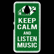 Coque Personnalisée Nokia Lumia 640XL LTE Keep Calm Listen music Vert