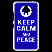 Coque Personnalisée Nokia Lumia 640XL LTE Keep Calm Peace Bleu