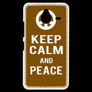 Coque Personnalisée Nokia Lumia 640XL LTE Keep Calm Peace Marron