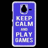 Coque Personnalisée Nokia Lumia 640XL LTE Keep Calm Play games Bleu