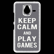 Coque Personnalisée Nokia Lumia 640XL LTE Keep Calm Play games Gris